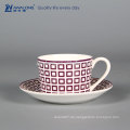 250ml Einzigartiges Design Elegantes Muster Feines Porzellan Cup und Untertasse